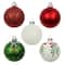 5 Pack 2.2" Red, Green & White Mistletoe Shatterproof Ball Ornaments by Ashland®
